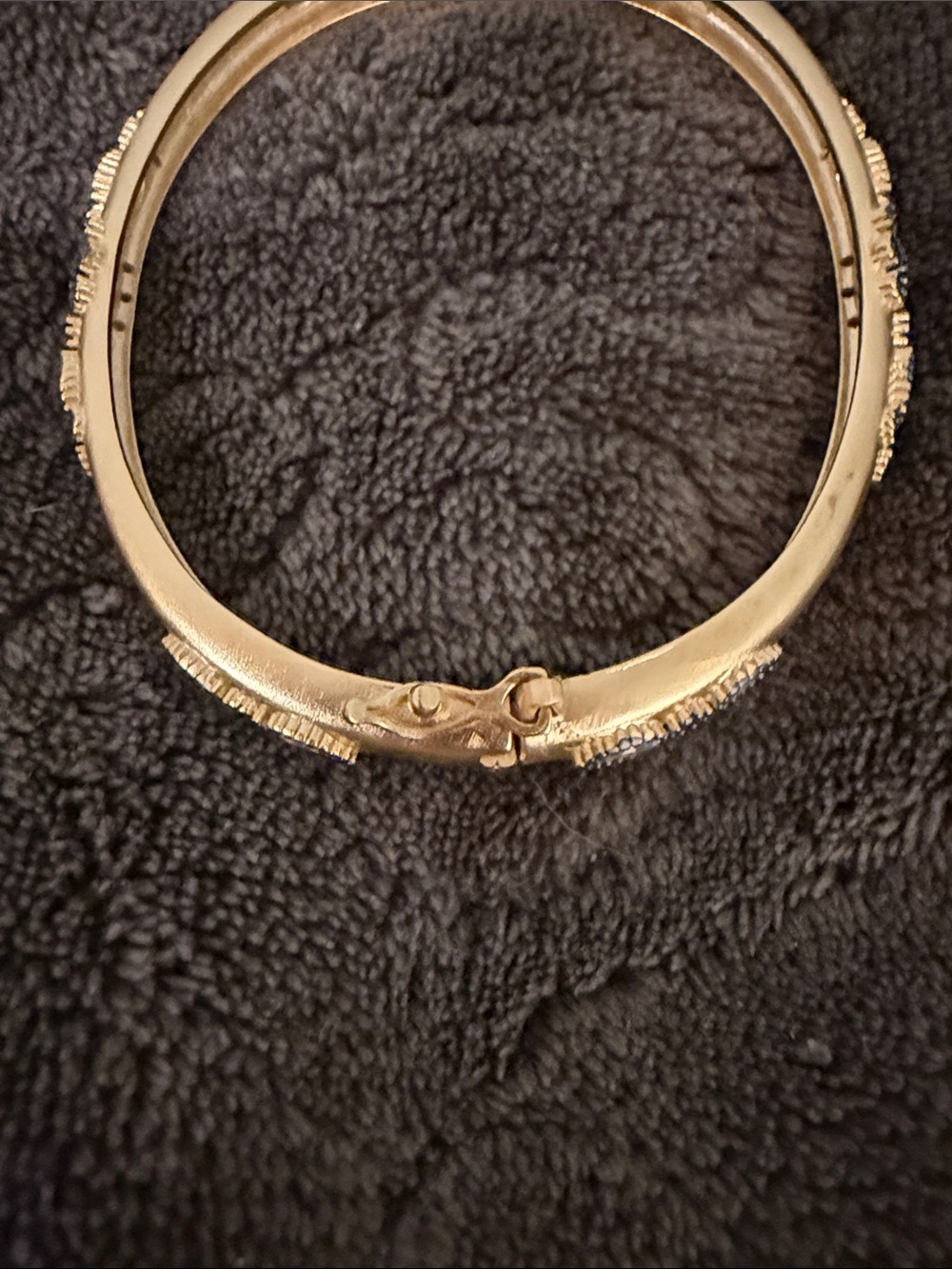 Gold-Tone Crystal Accent Women's Bangle Bracelet - Picture 3 of 5